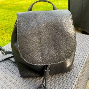 New Portland Leather Bucket Backpack Pebbled Black
